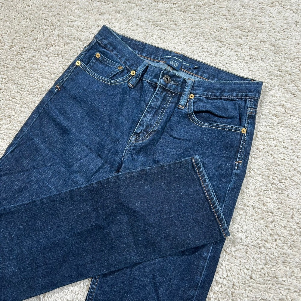 Ralph Lauren Sport Jeans 28X31 Dark Blue Thompson 650 Slim Straight Denim